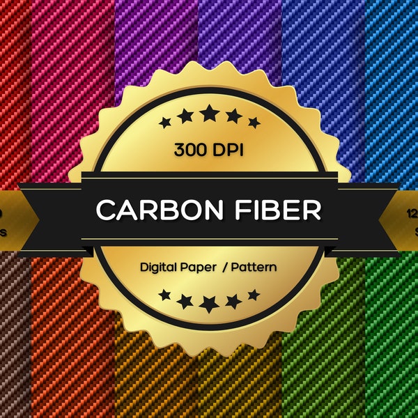 250 Carbon Fiber Digital Paper/Pattern | full color spectrum | 12" x 12" 300 Dpi resolution | Hex color codes | Scrapbook, journal & crafts