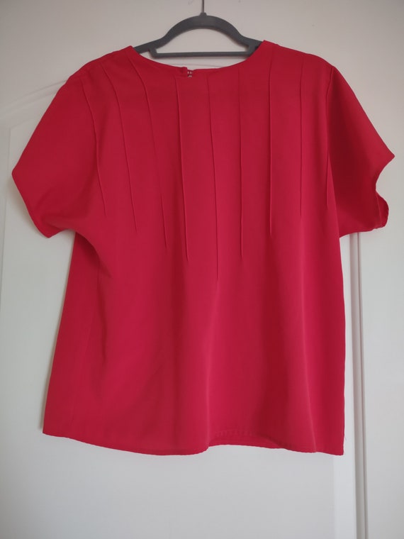 Vintage  Josephine Chaus Collections  Red Blouse … - image 2