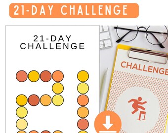 21-Day Challenge Tracker Printable | 3-Week Goal Log PDF (US letter, A4)