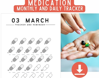 Medication Reminder & Tracker | Printable Log PDF (A4, B5, US letter)
