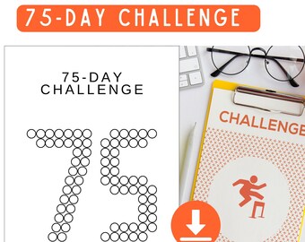 75-Day Challenge Tracker | Printable Goal Log (PDF)