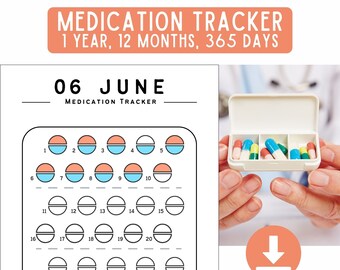 Daily Medication Tracker Printable | Vitamins & Supplements Log PDF