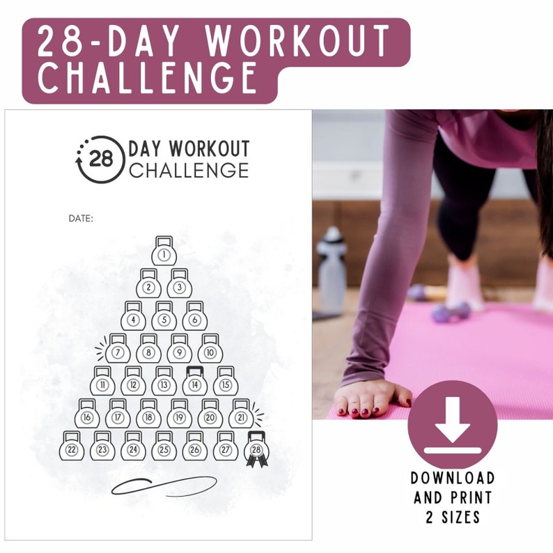 28 day Workout Challenge Printable - Il 794xN.5758857814 Rqw3 