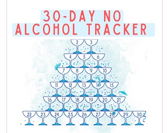 30 Day Sober Tracker Printable | Alcohol Free Challenge PDF | No Drinking Log A4 US Letter