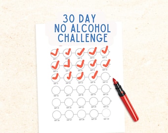 30 Day Alcohol Reset Challenge | Printable Sober Tracker PDF