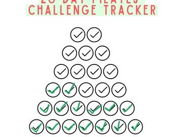 28 Day Pilates Challenge Tracker Printable, Daily Workout Log PDF, Fitness Habit Tracker, Instant Download