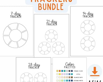 Challenge Tracker Bundle | 7, 14, 21, 28-Day Goal & Habit Logs PDF (A4, A5)