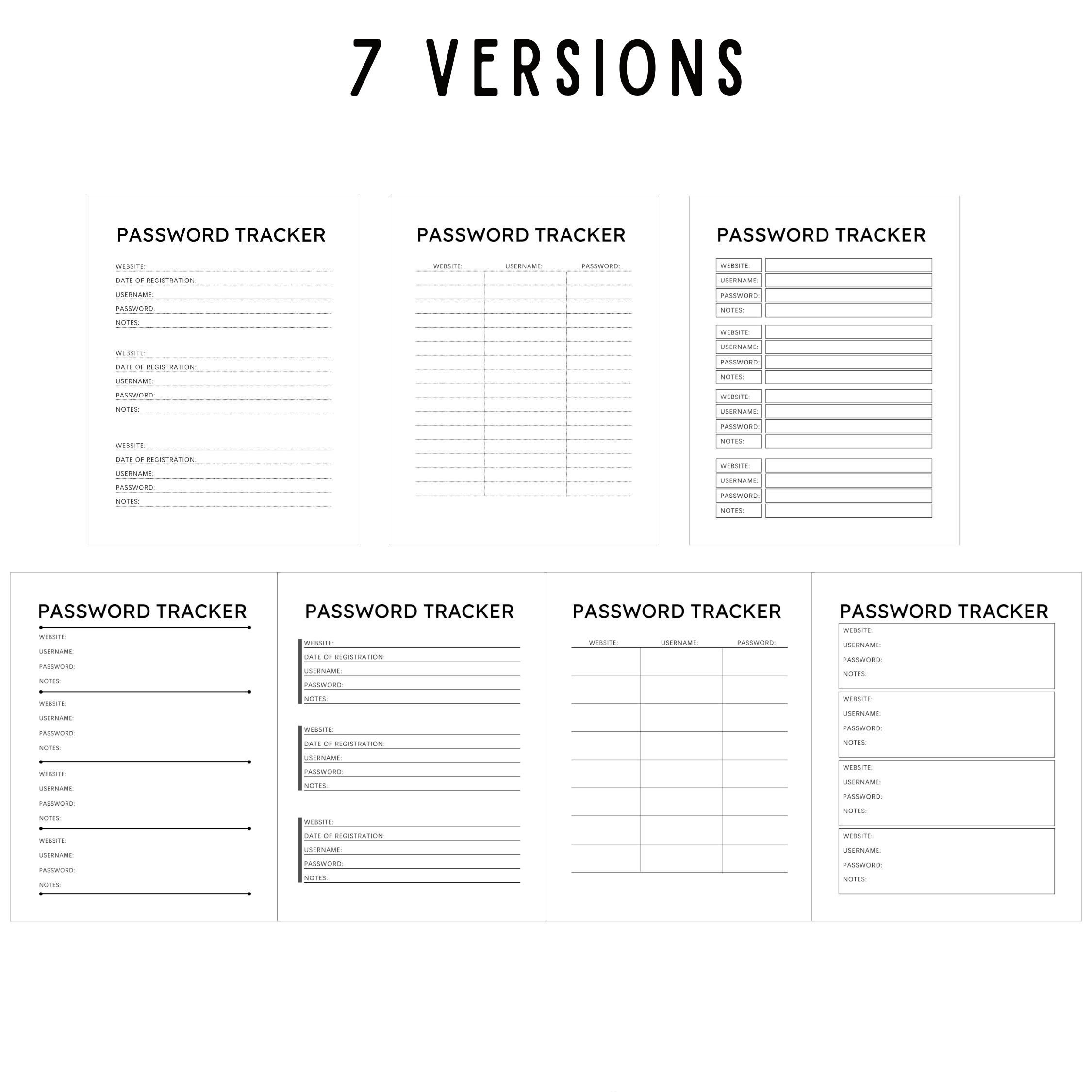 Password Trackers Printable // Password Manager and Organizer ...