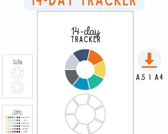 14-Day Challenge Tracker, Minimalist Printable (PDF, A5, A4)