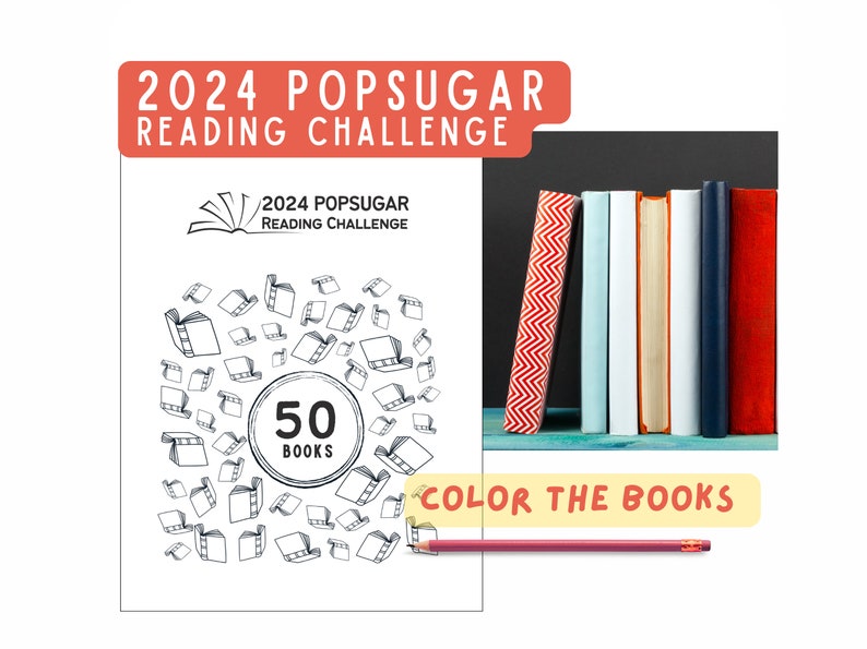 2024 POPSUGAR Reading Challenge Printable // 50 Book Reading Tracker ...