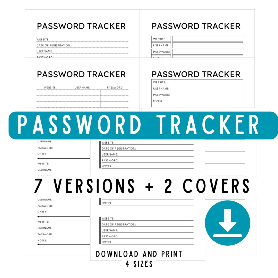 Password Trackers Printable // Password Manager and Organizer ...