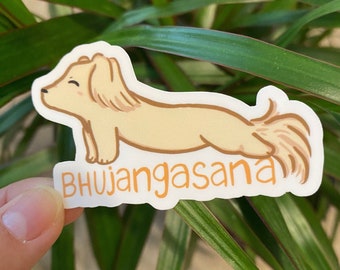 Yoga Cobra Pose Dog - Cute Sticker for Doxie lovers and Yogis!