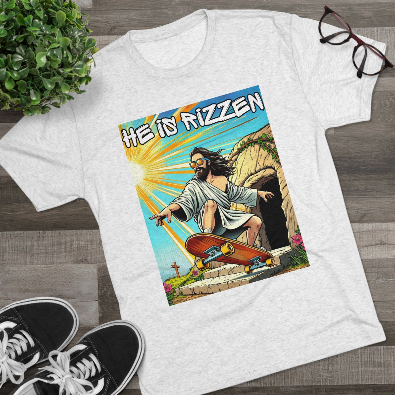 Funny He is Risen Meme Tshirt Easter Shirt He is Rizzin' Meme Shirt