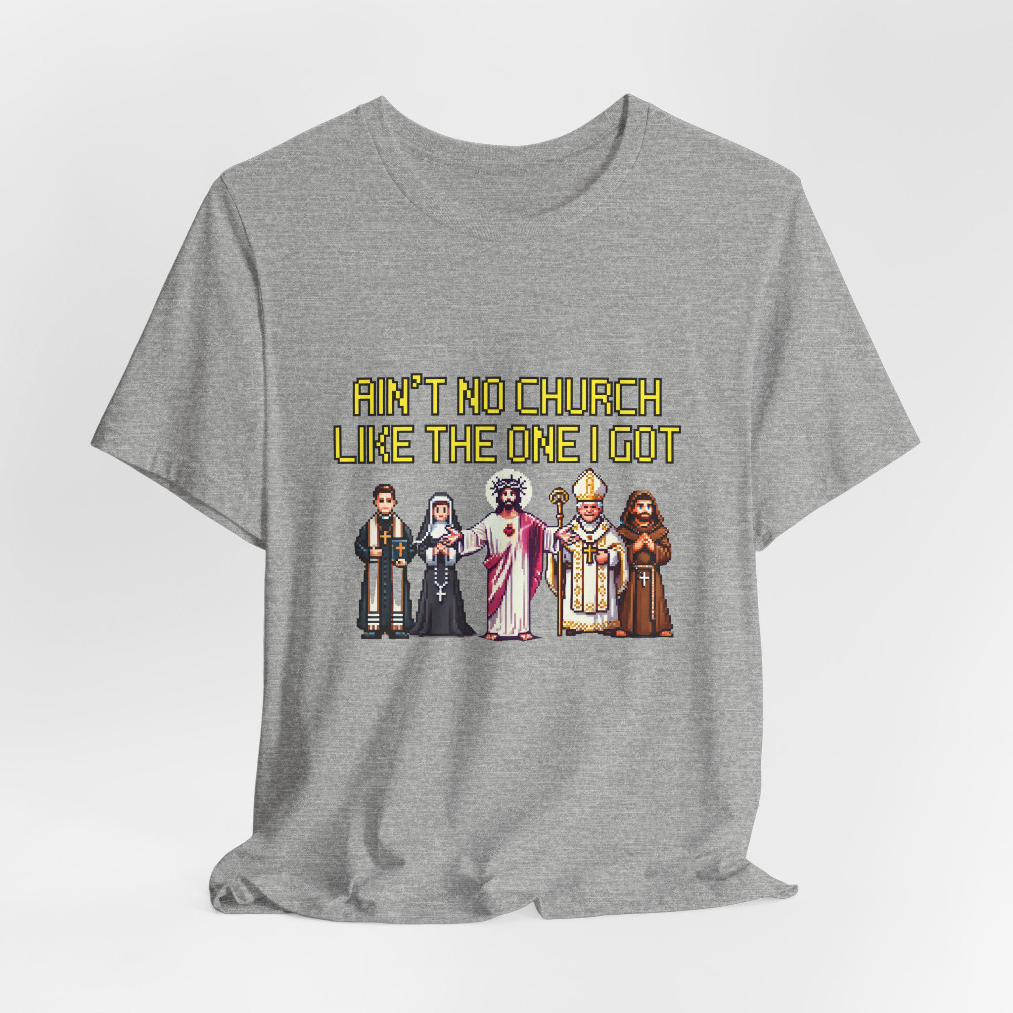 レトロゲームイエスTシャツ、カトリックの司祭修道女僧侶教皇、私が