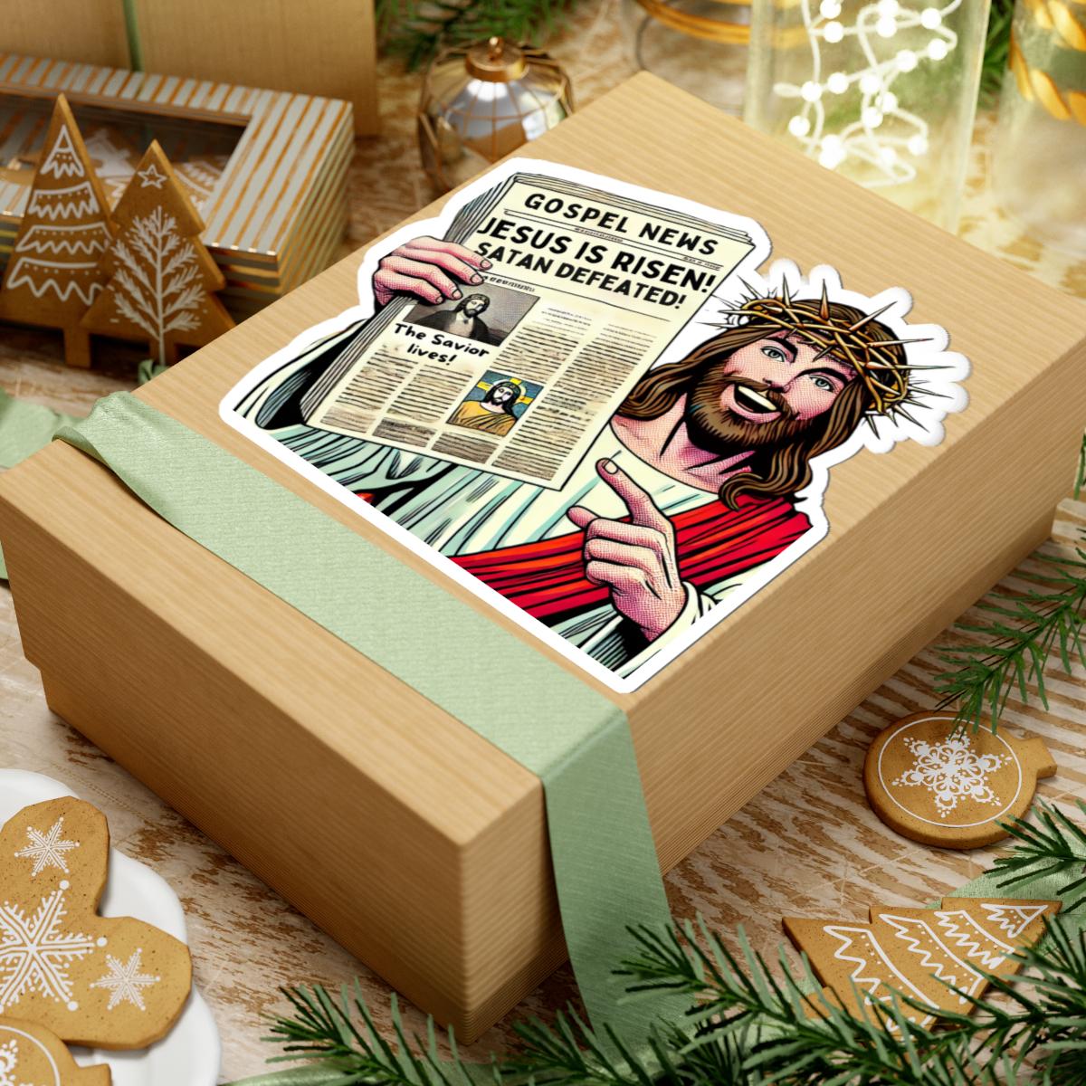 グッドニュース イエスは救う ステッカー 彼は復活した イースター デカール 復活 リッツィン 福音 新聞 宗教 ミーム 面白い キリスト教 ユーモア  カトリック - Etsy 日本, image size:1200x1200