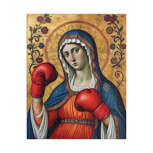 Catholic Jigsaw Puzzle Hail Mary Punch the Devil In the Face White Elephant Gift Exchange Christmas Party Marian Blessed Virgin Mother God