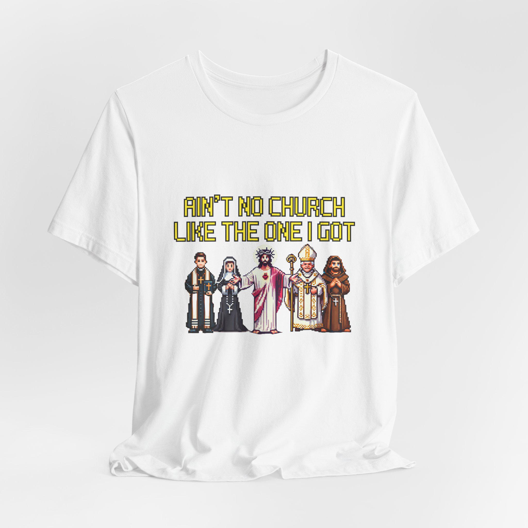 レトロゲームイエスTシャツ、カトリックの司祭修道女僧侶教皇、私が