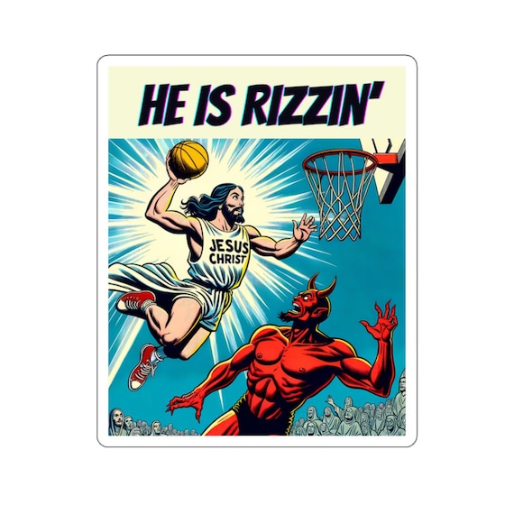 THE BONEZ JESUSタンクトップ XL rize He is Rizzin' Sticker Jesus Has Risen Indeed Decal Funny Christian
