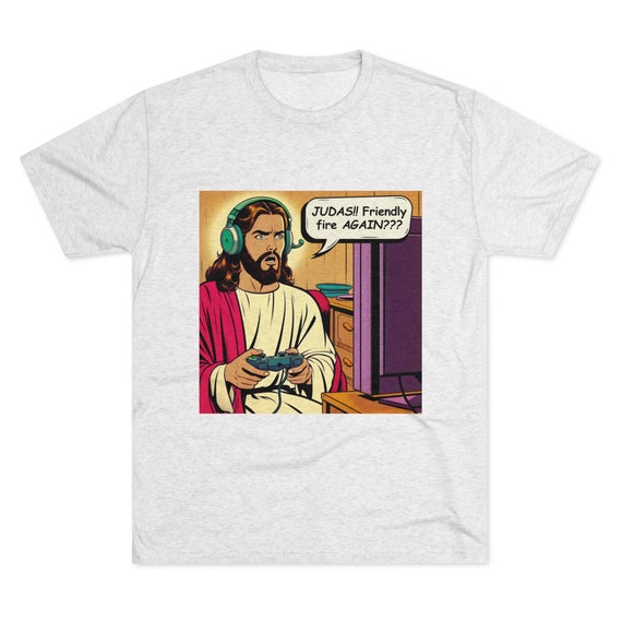 Funny Jesus Meme T shirt Video Game Meme Friendly Fire Funny Call of Duty Shirt Etsy