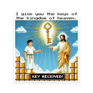 Adesivo Papa Católico Retro Jogo RPG Bispo de Roma Chaves do Reino São Pedro Decalque Papado Vaticano