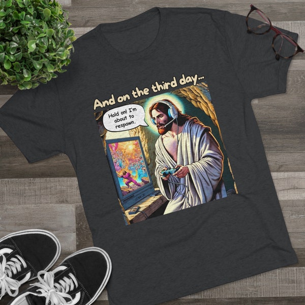 Funny Jesus is Risen Video Game T-Shirt Call of Duty He is Rizzen Christian Gaming Shirt Respawn Joke Easter Friendly Fire Tee