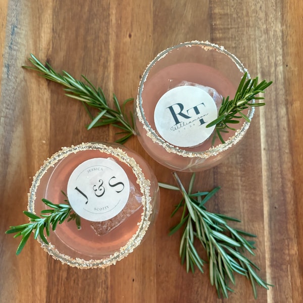 Personalized edible cocktail toppers for weddings, birthdays, events | Cocktail monogram | Initial cocktail art | Party Favors