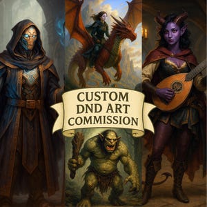 Custom Fantasy Character Portrait: Digital Art Commission, DnD RPG Art