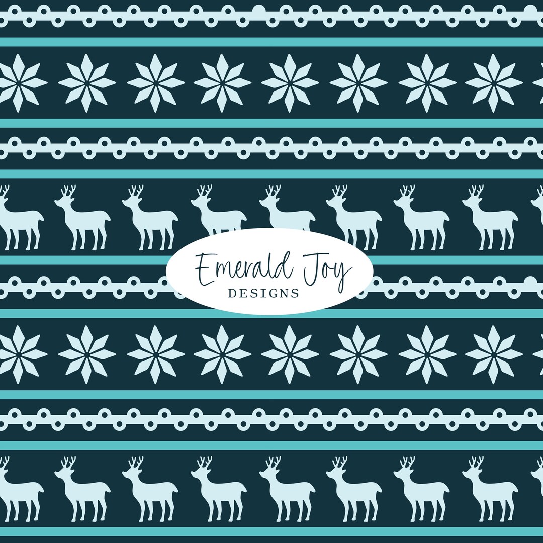 Pattern Kmy Blue Knit Reindeer Seamless Pattern, Christmas Sweater Design (digital ...