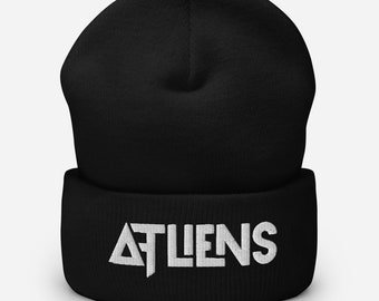 Atliens Cuffed Beanie / Atliens Winter Hat / Atliens Embroidered Beanie / Atliens Embroidered Winter Hat