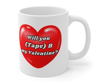 Tape B Coffee Mug / Tape B Valentines Day Coffee Cup / EDM Valentines Day Gift / Valentines Day Coffee Mug / Valentines Day Coffee Cup