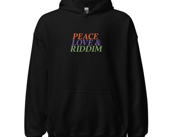 Peace Love & Riddim Unisex Hoodie / Riddim Hoodie / Dubstep Hoodie / Edm Hoodie / Unisex EDM Hoodie
