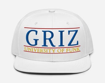 Griz University of Funk Snapback Hat / Griz Festival Hat Mens Womens