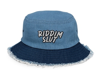Riddim Slut denim bucket hat / Riddim bucket hat / Dubstep bucket hat