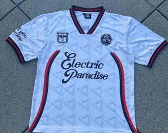 Electric Paradise Jersey (White) / Unisex EDM Festival Jersey / Dubstep Jersey / Rave Soccer Jersey