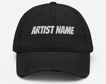 Custom EDM DJ Distressed Dad Hat / Personalized EDM Festival Adjustable Festival Hat
