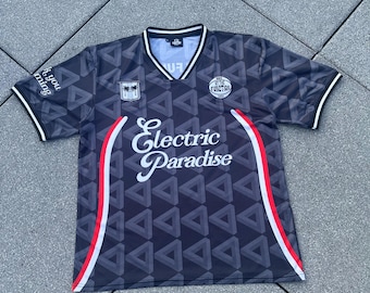 Electric Paradise Jersey (Black) / Unisex EDM Festival Jersey / Dubstep Jersey / Rave Soccer Jersey