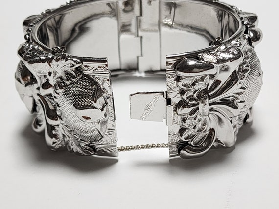 Whiting & Davis Cuff Bracelet Silver Tone Baroque… - image 5