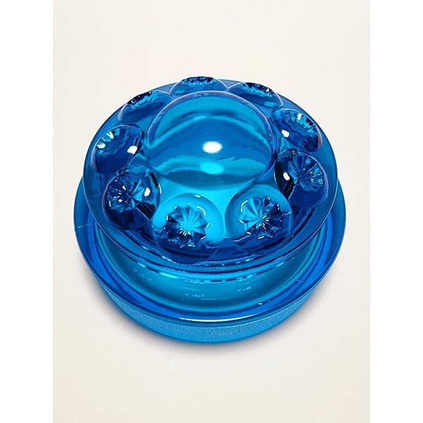 LE Smith Blue Moon Star Glass Canister Lid Only Large & Extra Large 3 7/8 Inches