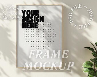 Natürliches Licht Rahmen Mockup Für Photoshop PSD Smart Objekt Bilderrahmen Mockup Minimaler Rahmen Wand Kunst Mockup Digitaler Download Photopea