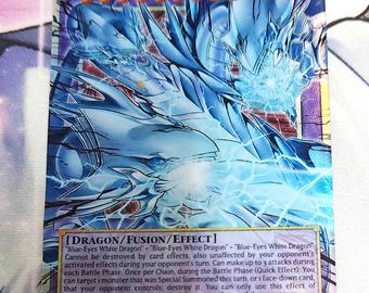 Dragón Supremo de Ojos Azules, el Sirviente que Supera a Dios Overframe YAC1-EN004 Colección de Arte Original Proxy Juego de Cartas Yu-Gi-Oh!