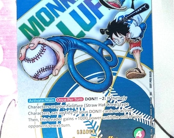 新品 ルフィ ドジャース LEADER 海外 Luffy Dodgers LA Dodgers X One Piece Monkey D Luffy EB02 Special Promo Leader