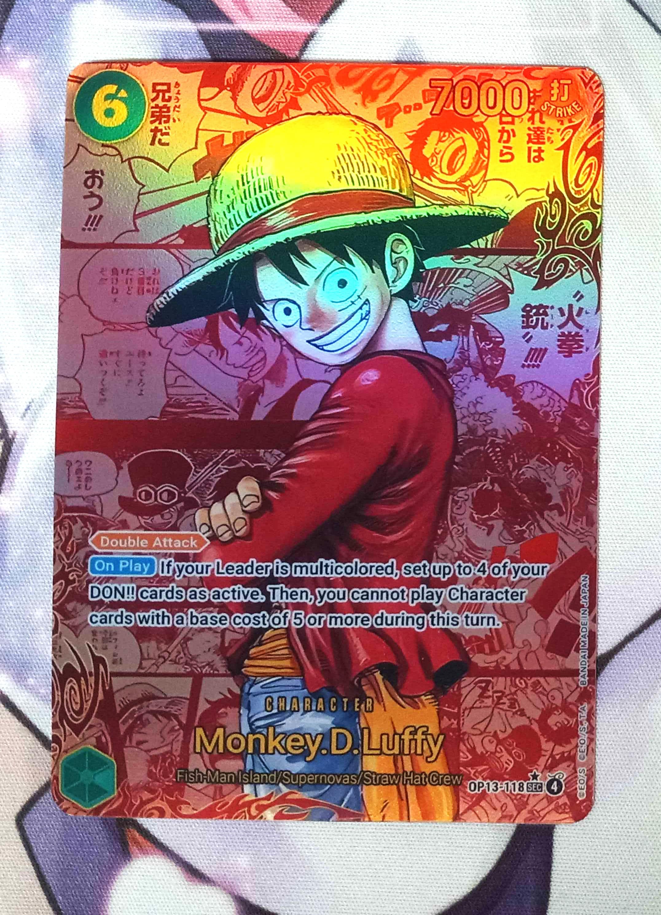 Monkey D Luffy OP13-118 Red Super Manga Rare Alt Art Proxy One