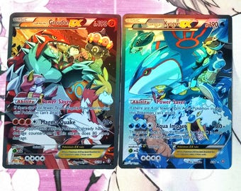 Groudon del Equipo Magma Kyogre de Aqua EX 15/34 6/34 - Pokémon proxy de Doble Crisis