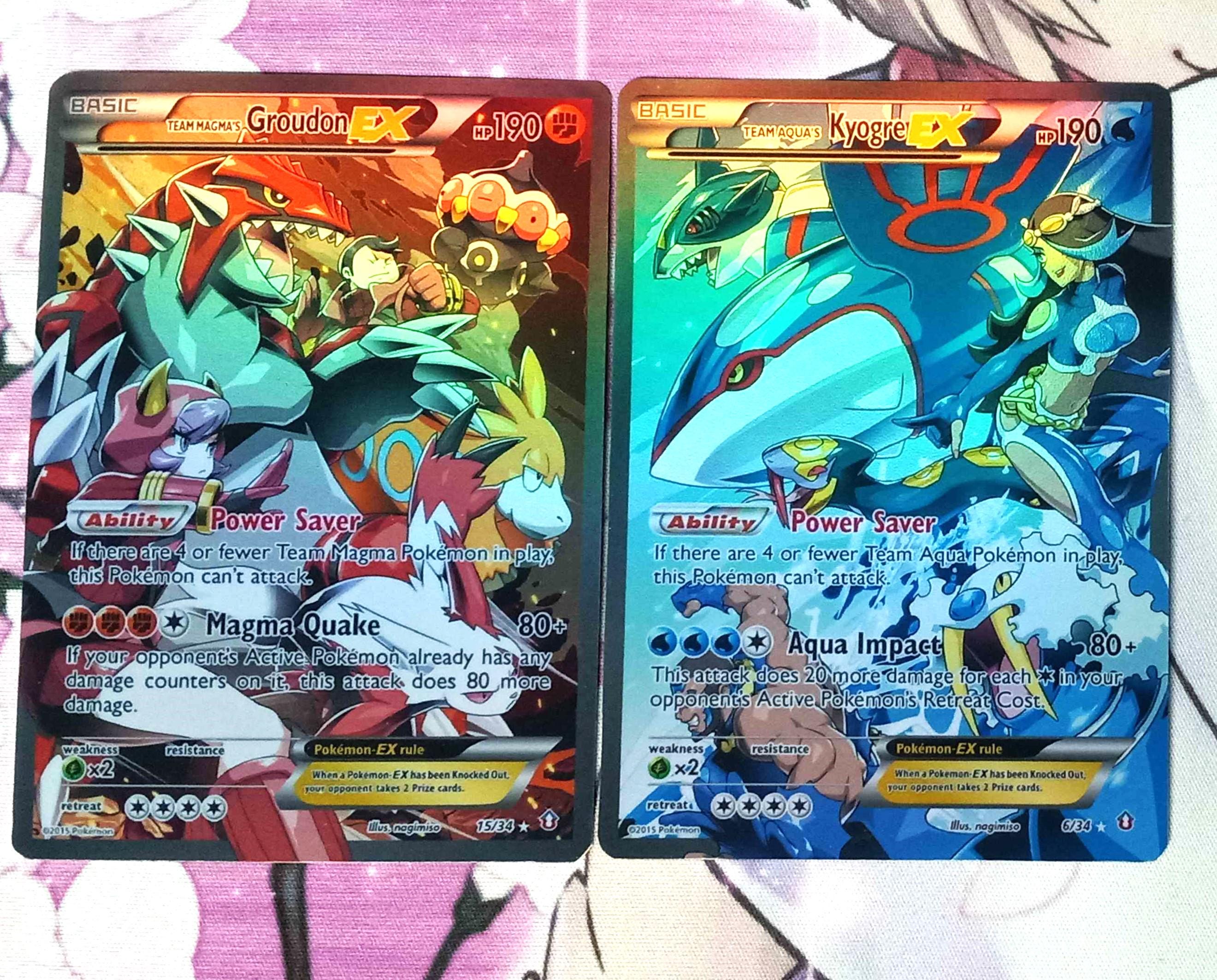 Team Magma's Groudon Aqua's Kyogre EX 15/34 6/34 - Double Crisis