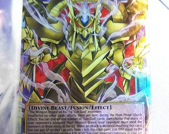 El Dios Sol de la Oscuridad - Dragón Alado de Ra Overframe Arte Extendido IMPH Proxy Juego de Cartas Yu-Gi-Oh!