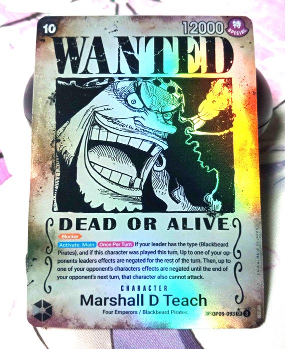 Wanted Marshall D Teach Four Emperors OP09-093 Proxy One Piece - Etsy