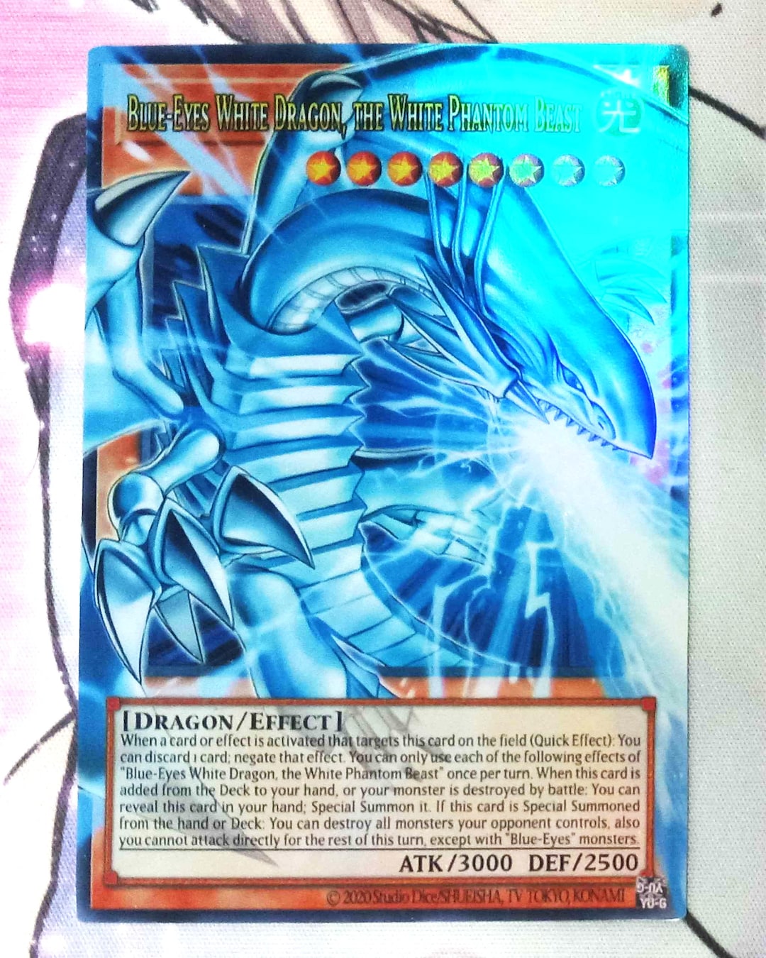 Blue-eyes White Dragon, the White Phantom Beast Full Art Overframe