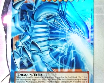 Blue-eyes White Dragon, the White Phantom Beast Full Art Overframe