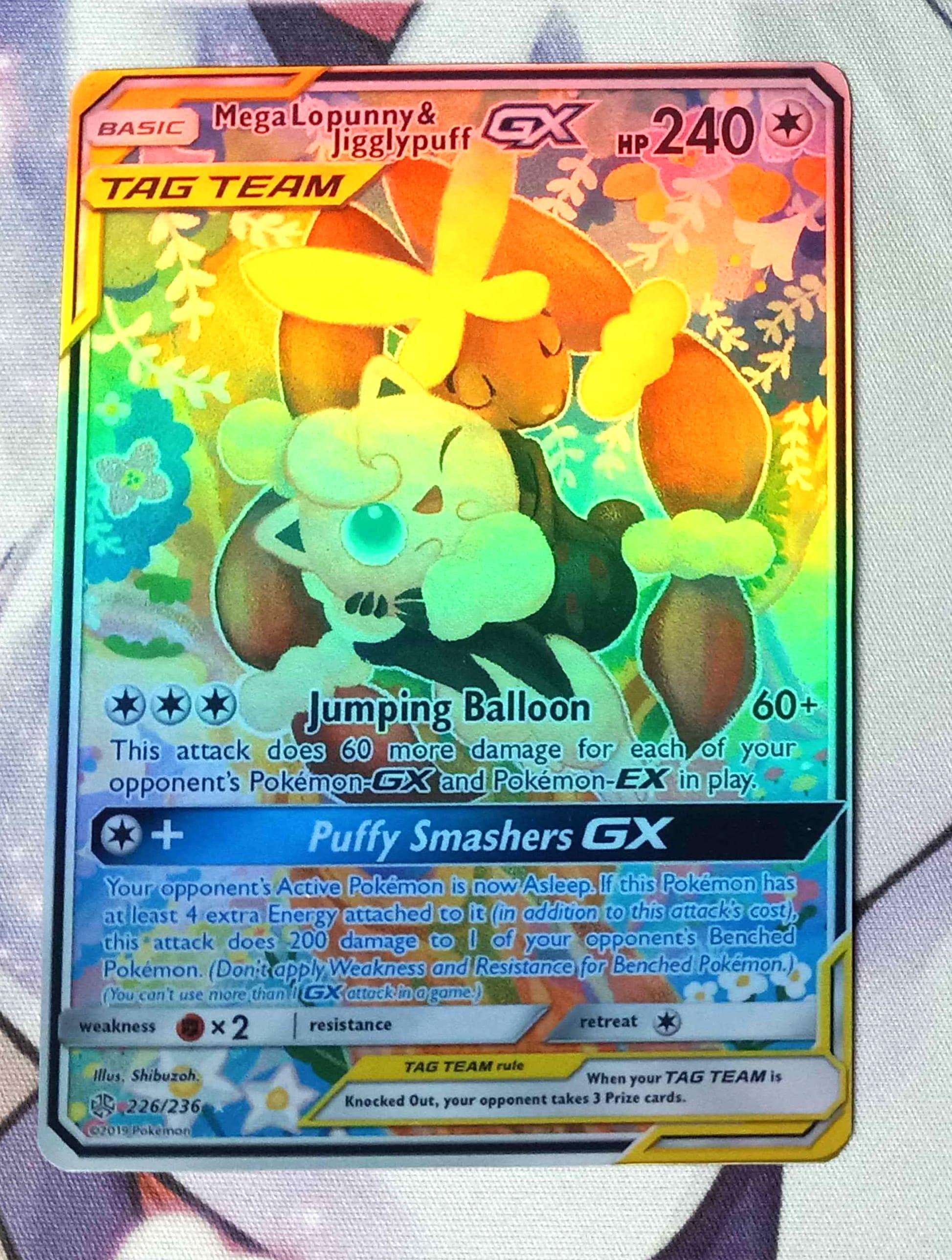 Mega Lopunny Jigglypuff GX Alt Full Art 226/236 Cosmic Eclipse