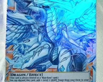 Dragón Blanco de Ojos Profundos, el Abismo Azul Arte Completo Limit Overframe Yugioh Proxy